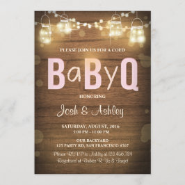 Baby Q invitación Coed BBQ Baby Shower Rustic Pink