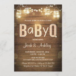 Baby Q invitación Coed BBQ Baby Shower Rustic Wood