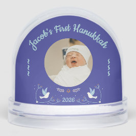 Baby’s First Hanukkah Custom Photo Snow Globe