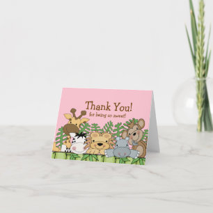 Baby Safari Animals Tarjeta de Nota de agradecimie