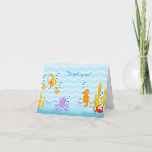 BABY SEA CRITTERS Gracias Tarjeta de Nota (Anverso)