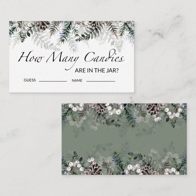 Baby Shower Adivina Cuántas Tarjetas De Gabinete D (Anverso / Reverso)