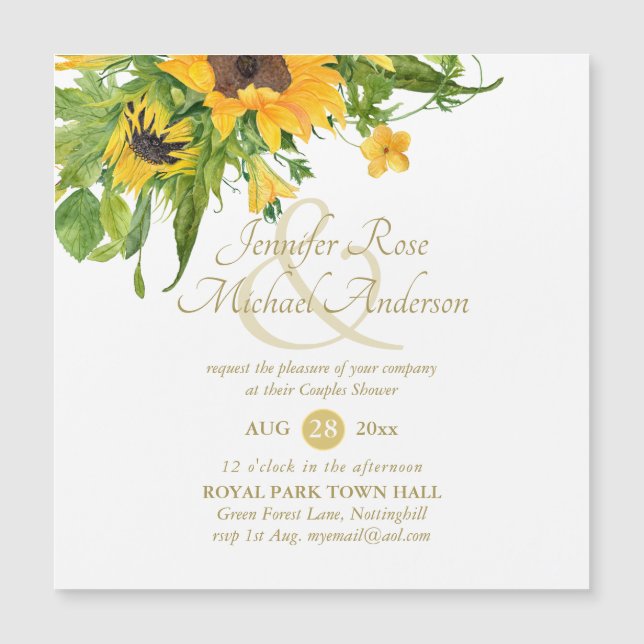 Baby Shower Ampersand Moda, tema de girasol ruso (Anverso)