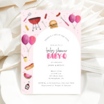 Baby Shower Baby-Q (BBQ) para la invitación a la n