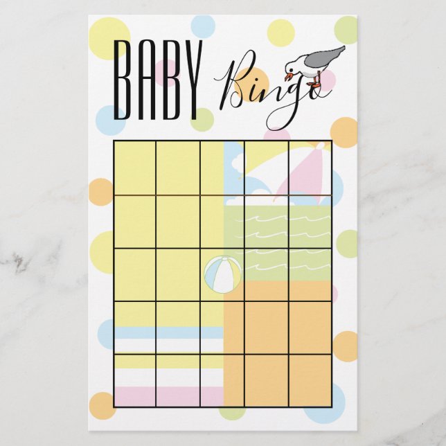 Baby Shower BINGO Beach Ball Flyer (Frente)