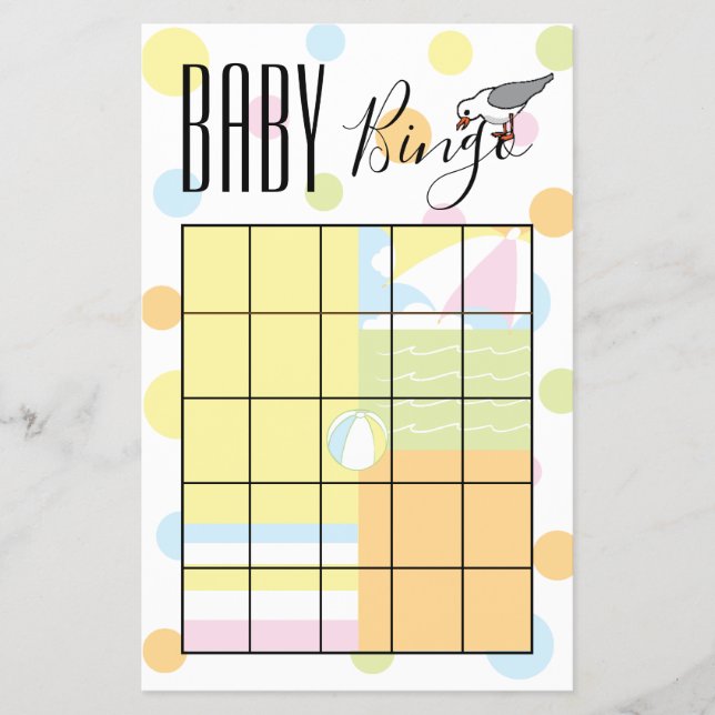 Baby Shower BINGO Beach Ball Flyer (Frente)
