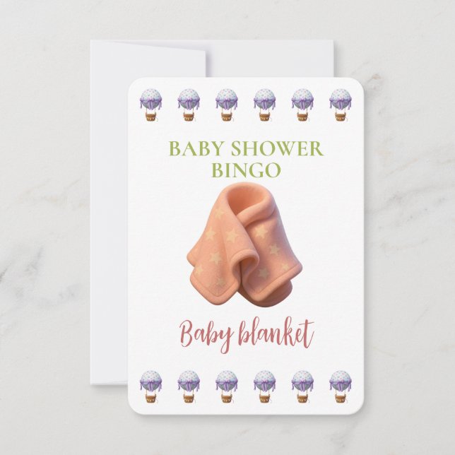 Baby Shower Bingo Card, Funny Game- Baby Blanket (Anverso)