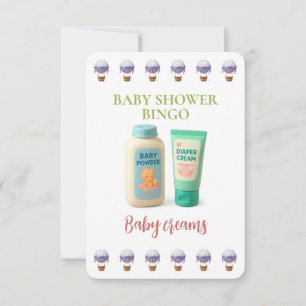 Baby Shower Bingo Card, Funny Game- Baby creams