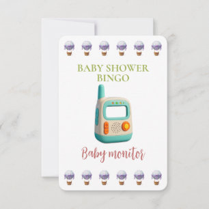 Baby Shower Bingo Card, Funny Game- Baby monitor