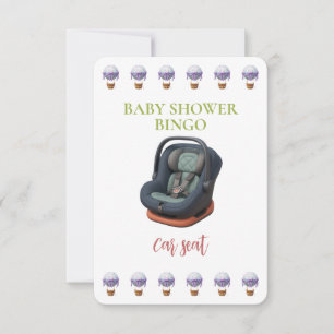 Baby Shower Bingo Card, Funny Game- Car Seat