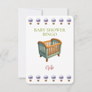 Baby Shower Bingo Card, Funny Game- Crib