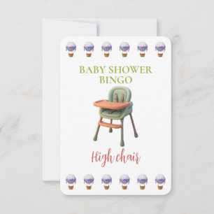 Baby Shower Bingo Card, Funny Game- High Chair