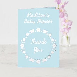 Baby Shower Blue Baby Boy Butterflies and Flowers