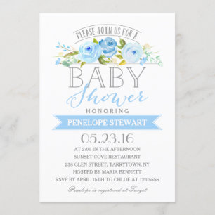 Baby Shower Blue Invitación de Baby Shower