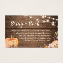 Baby Shower Book Request Rustic Pumpkin Wood
