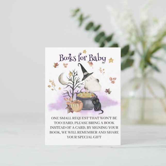 Baby Shower Books de Halloween para la tarjeta de  (Anverso de pie)