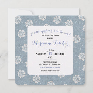 Baby Shower Botánico Retro Azul William Morris