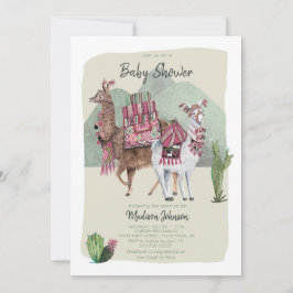 Baby Shower Boy | Llamas y cactus | Invitaciones