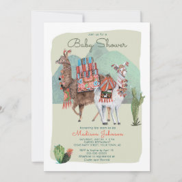 Baby Shower Boy | Llamas y cactus | Invitaciones