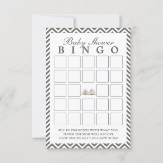 Baby Shower Bring un libro Chevron Bingo Cards