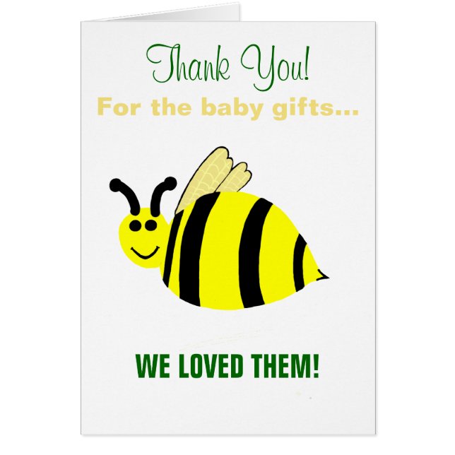 Baby Shower Bumble Bee Gracias (Frente)