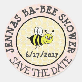 Baby Shower Bumble Bee Pegatina Guardar la fecha