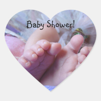 Baby Shower calcomanías con forma de corazón sello