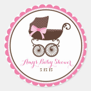 Baby Shower Carriage Pegatinas Favor