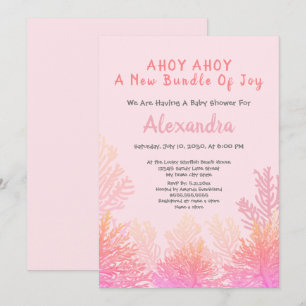 Baby Shower Chica de Peach Coral Ahoy
