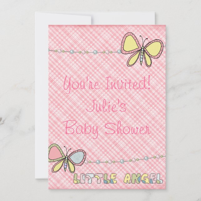 Baby Shower - chica - invitación del libro de (Anverso)