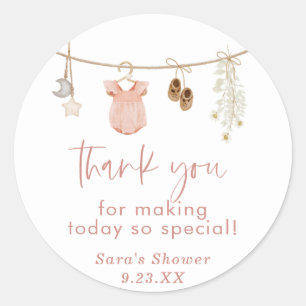 Baby Shower chica   Pegatinas del Boho Rubor Pink 