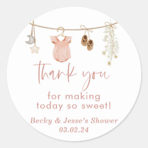 Baby Shower chica   Pegatinas del Boho Rubor Pink 