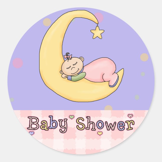 Baby Shower-Chica: Sellos para sobres de invitació (Anverso)