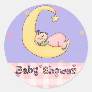Baby Shower-Chica: Sellos para sobres de invitació