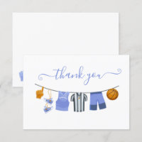 Baby Shower Clothesline de baloncesto Gracias Nota