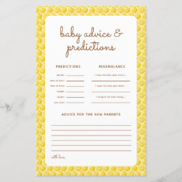 Baby Shower ¿Cómo lo hará? Tarjeta de predicciones