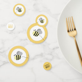 Baby Shower Confetti con burbujas gris y amarillo