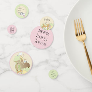 Baby Shower Confetti Construye una biblioteca/rosa