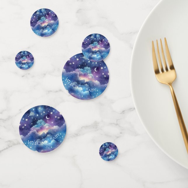 Baby Shower Confetti - Dreamy Night Sky Clouds (Grupo)