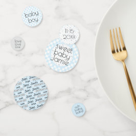 Baby Shower Confetti Snips y Snacks Blue N Grey