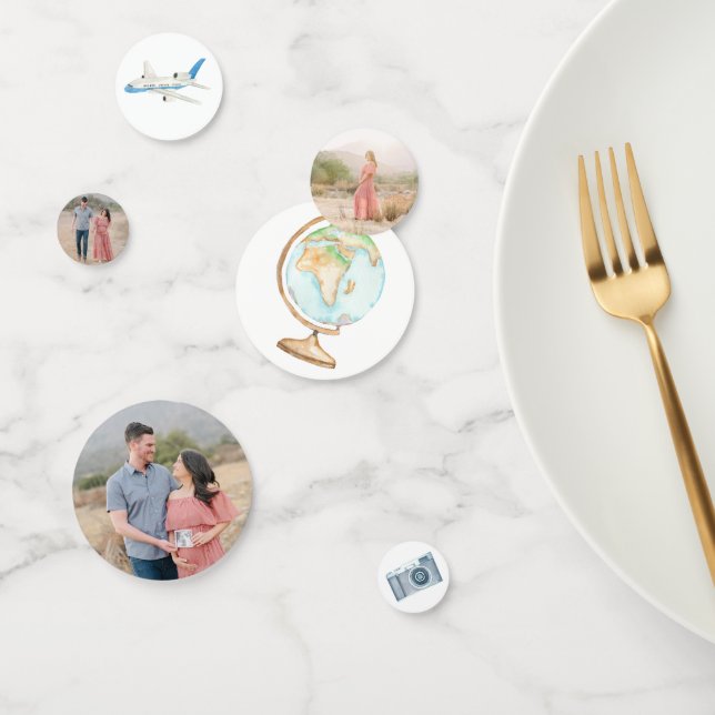 Baby Shower Confetti World Travel Ilustracion (Grupo)