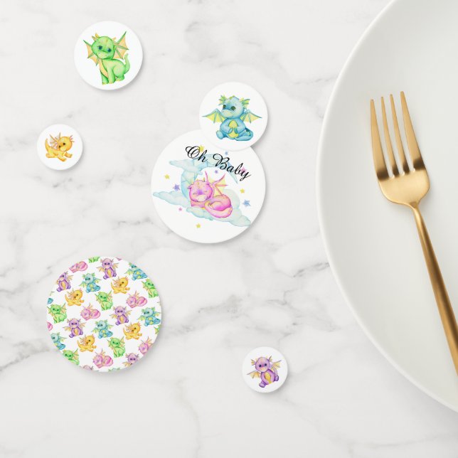Baby Shower Cute Dragon Confetti (Grupo)