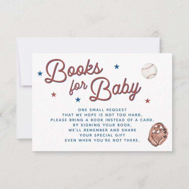 Baby Shower de béisbol, gabinete de tarjetas Book  (Anverso)
