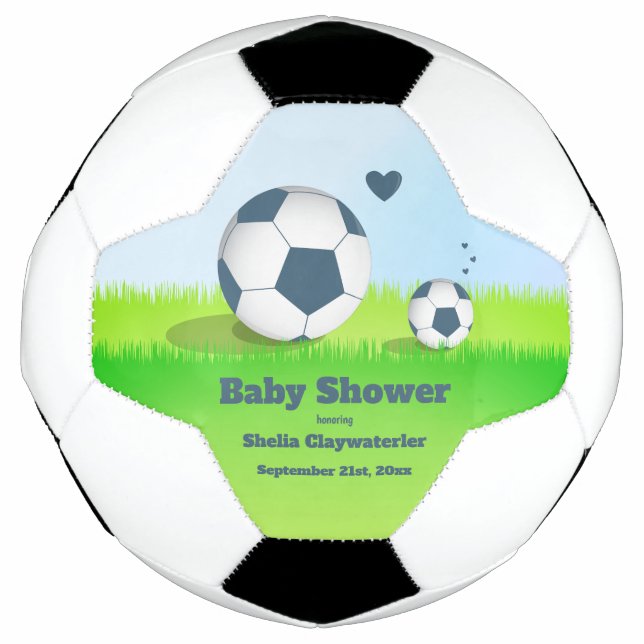 Baby Shower de Blue Soccer | Balón de fútbol (Anverso)