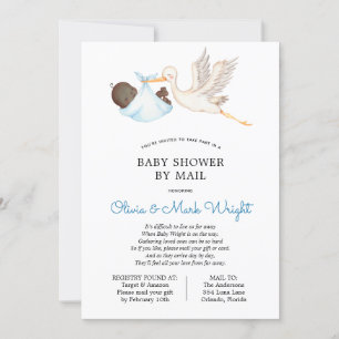 Baby Shower de Blue Stork por invitación por corre