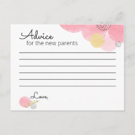 Baby Shower de burbujas rosadas - Tarjeta de conse