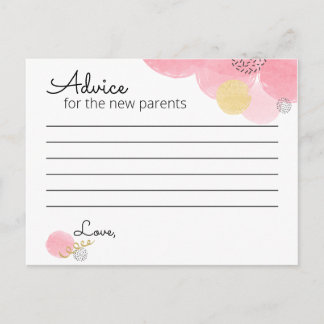 Baby Shower de burbujas rosadas - Tarjeta de conse