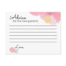 Baby Shower de burbujas rosadas - Tarjeta de conse