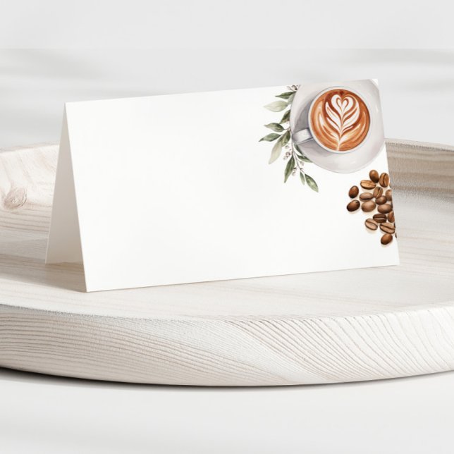 Baby Shower de Café - Una Etiqueta de Alimentos pa (Coffee Baby Shower - a Baby is Brewing Food Label Place Card)