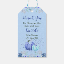 Baby Shower De Calabaza Azul Gracias Etiquetas Fav